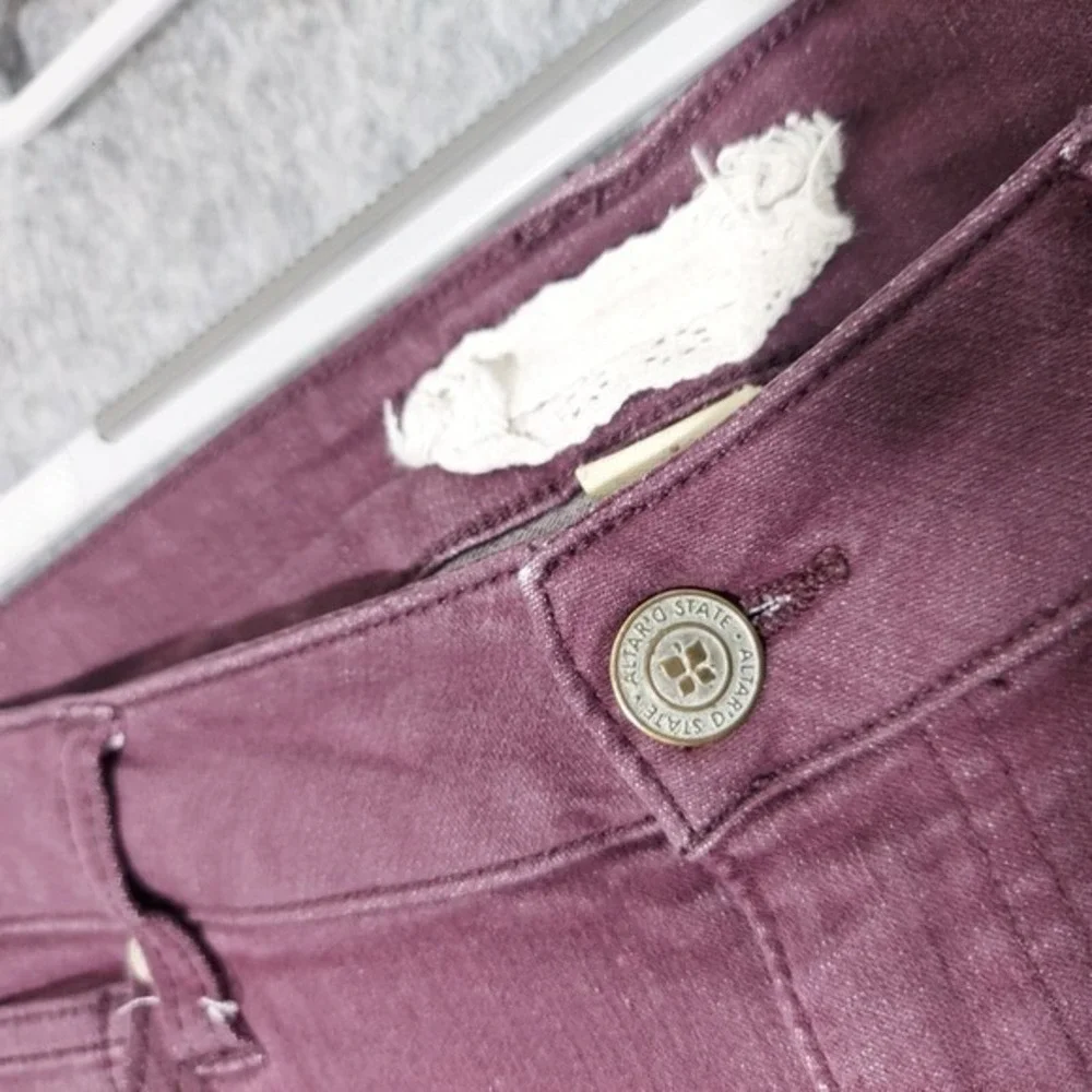 Altard State Jeans Women 28 Burgundy Low Rise Skinny Stretch Garment Dyed Denim‎